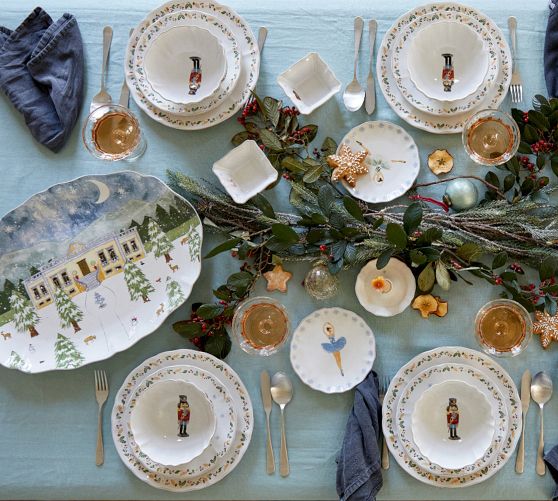 Nutcracker Handcrafted Stoneware Dinner Plates Set of 4 Pottery Barn
