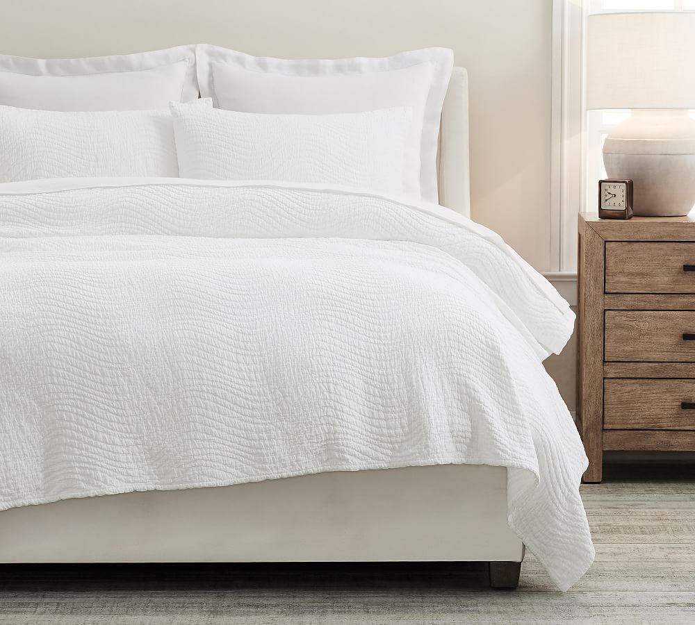 Wave Matelasse Coverlet & Shams Pottery Barn