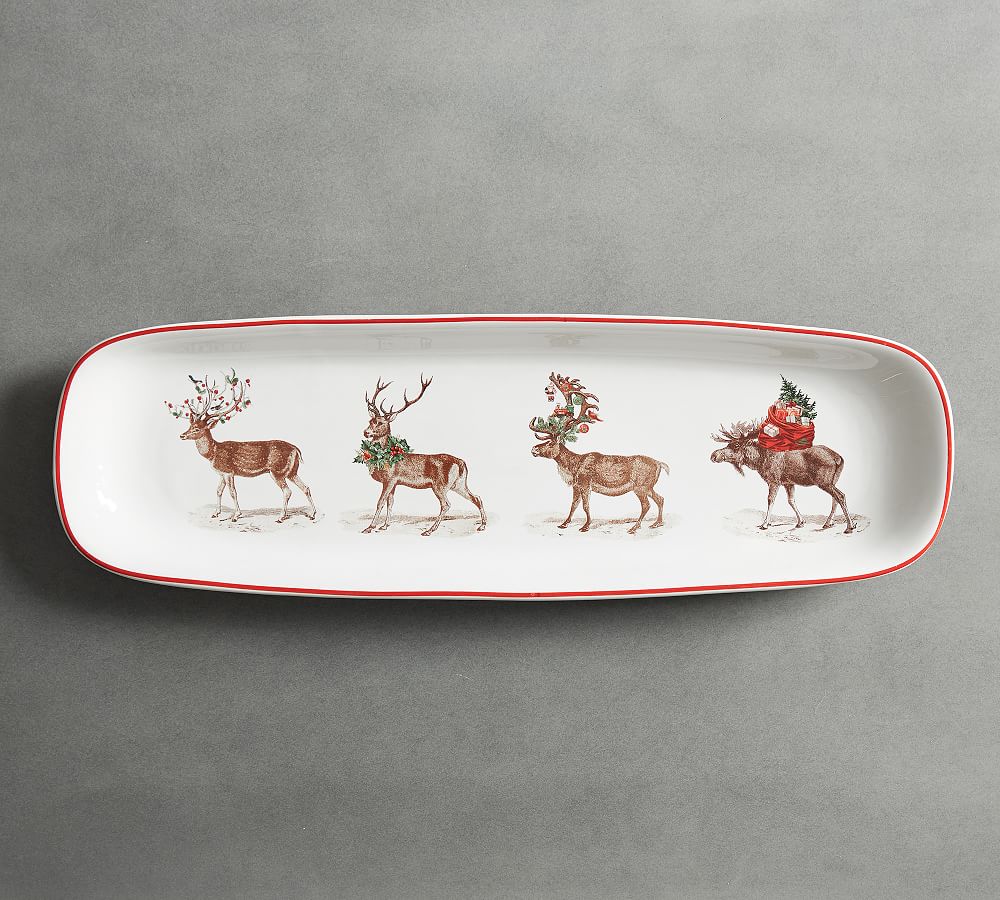 Silly Stag Skinny Oval Platter | Pottery Barn