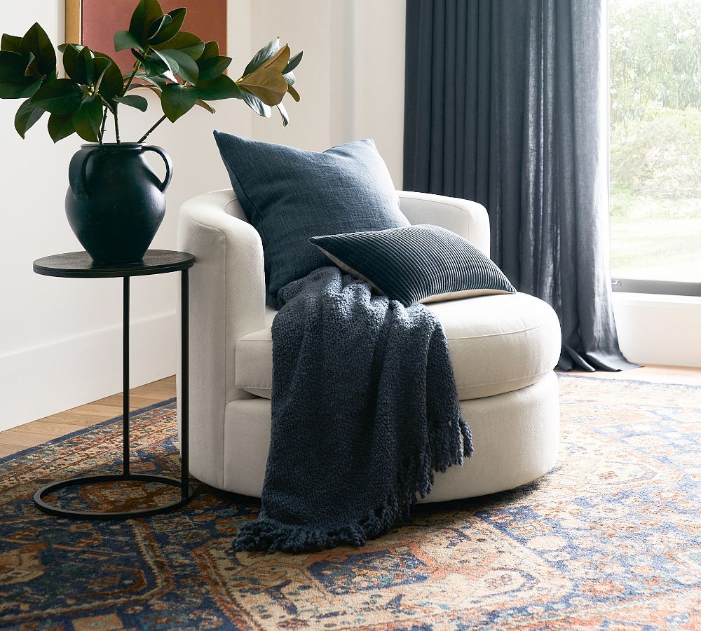 Blue Multi Mahalia Printed Rug Patterned Rugs Pottery Barn