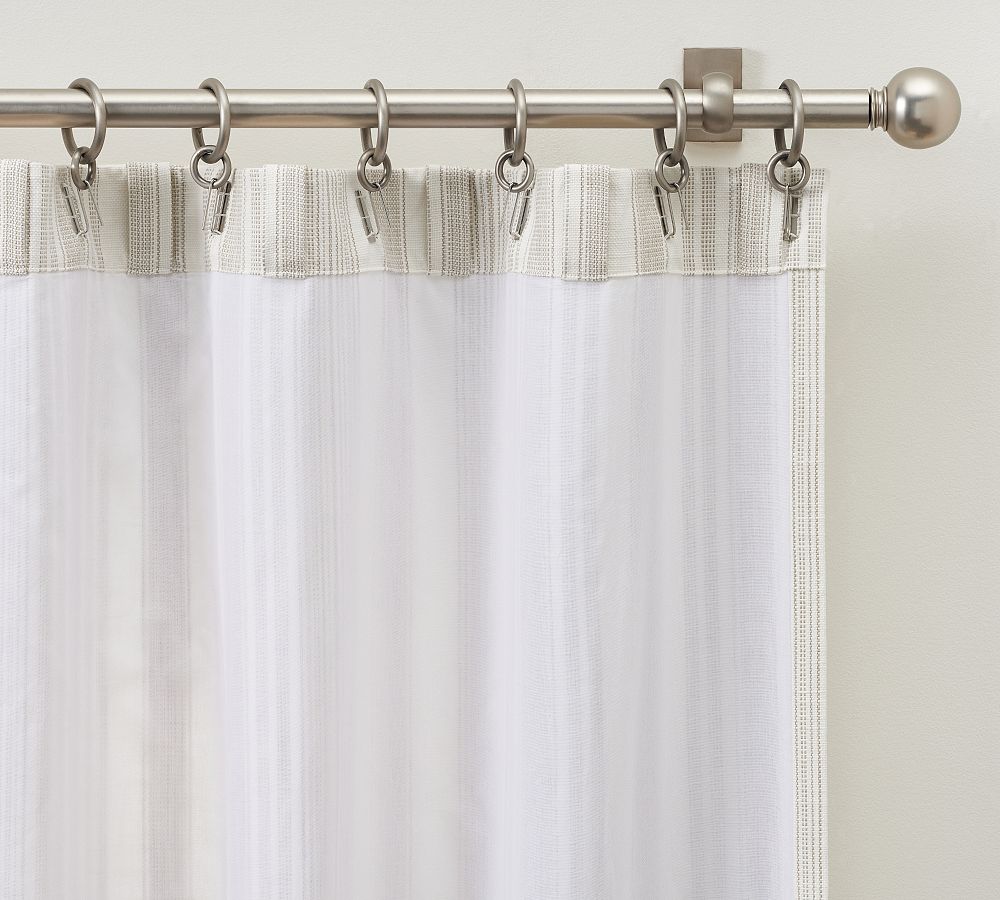 Hawthorn Striped Cotton Rod Pocket Curtain | Pottery Barn