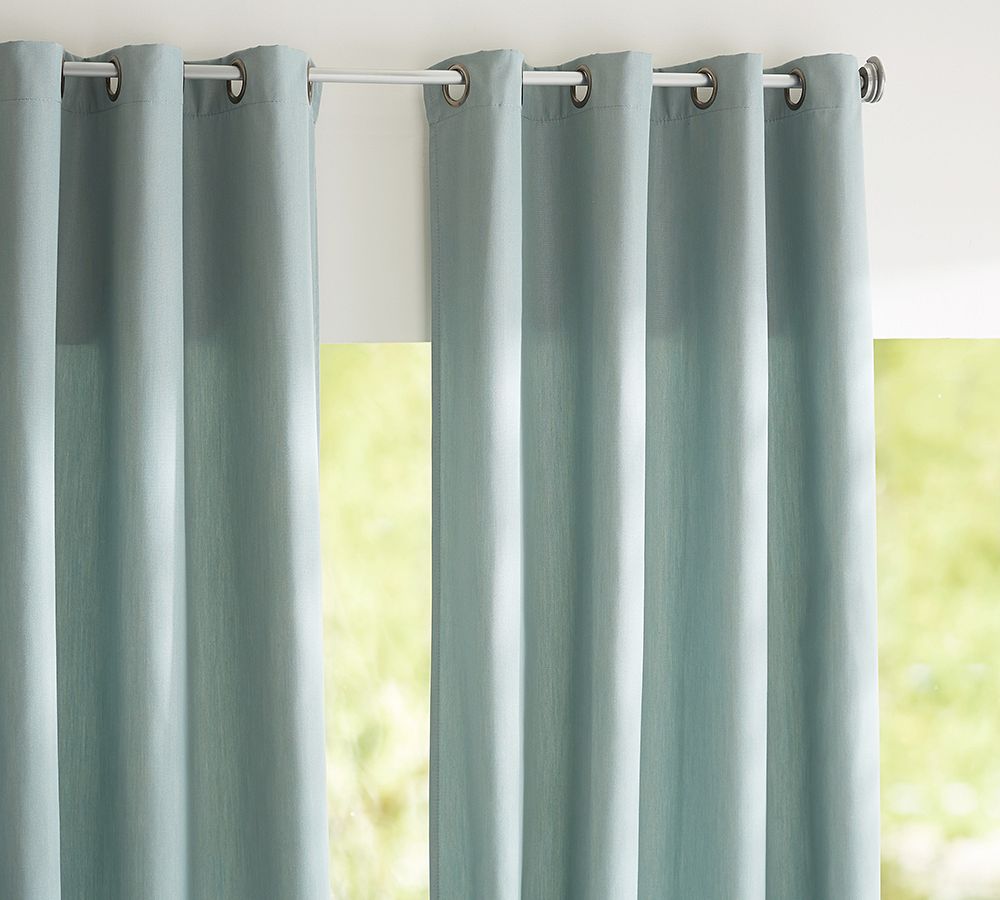 Sunbrella® Solid Outdoor Grommet Curtain | Pottery Barn