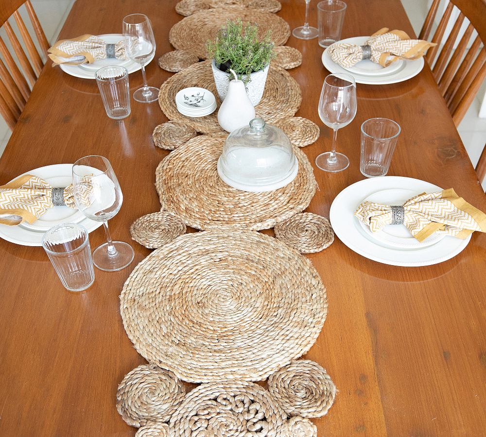 Circular HandBraided Jute Table Runner Pottery Barn