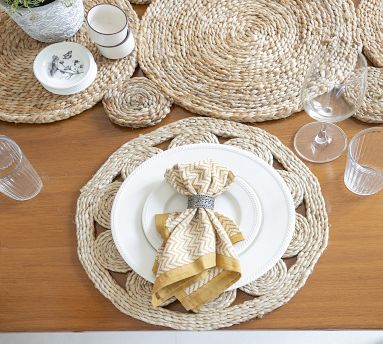 Circular Hand Braided Jute Placemats Set Of Pottery Barn