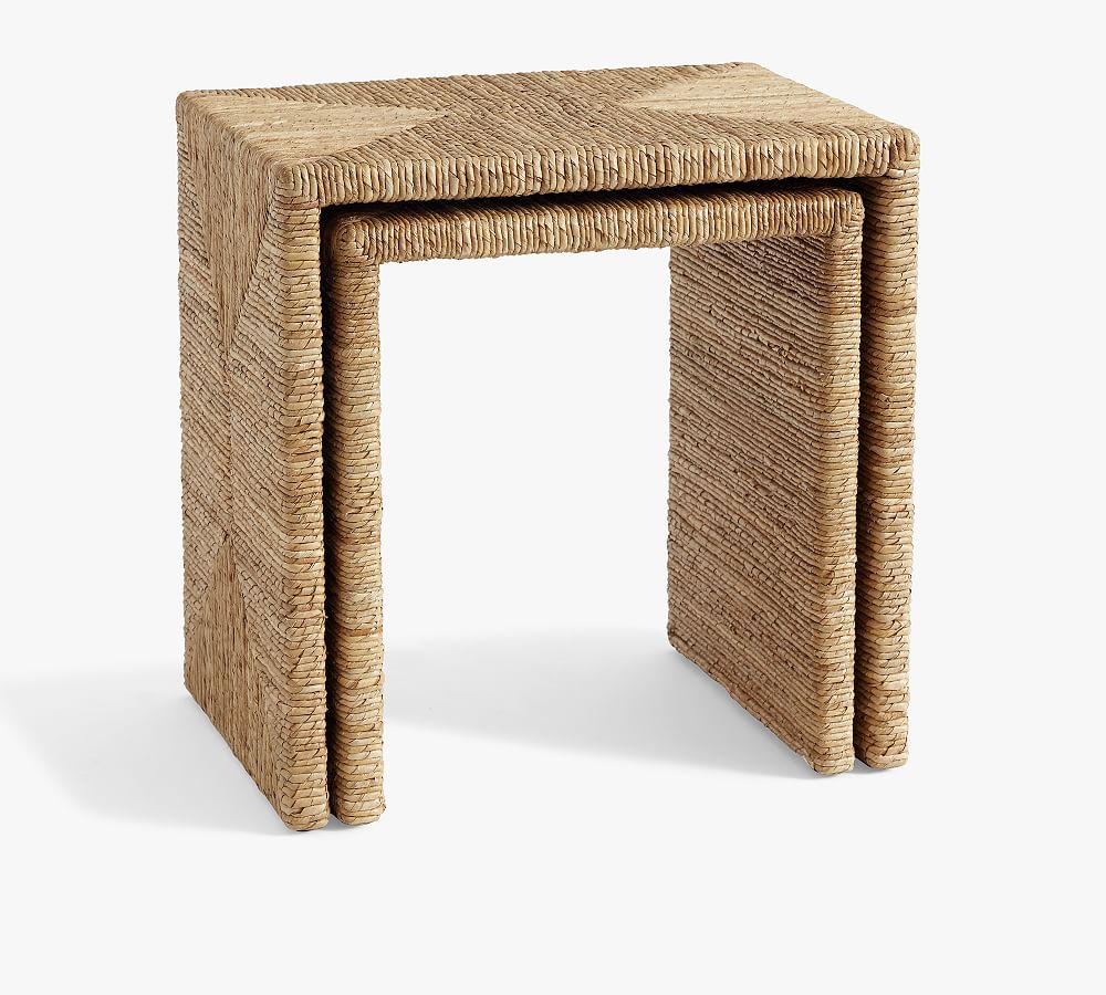 Malibu Rectangular Woven Nesting Tables | Pottery Barn