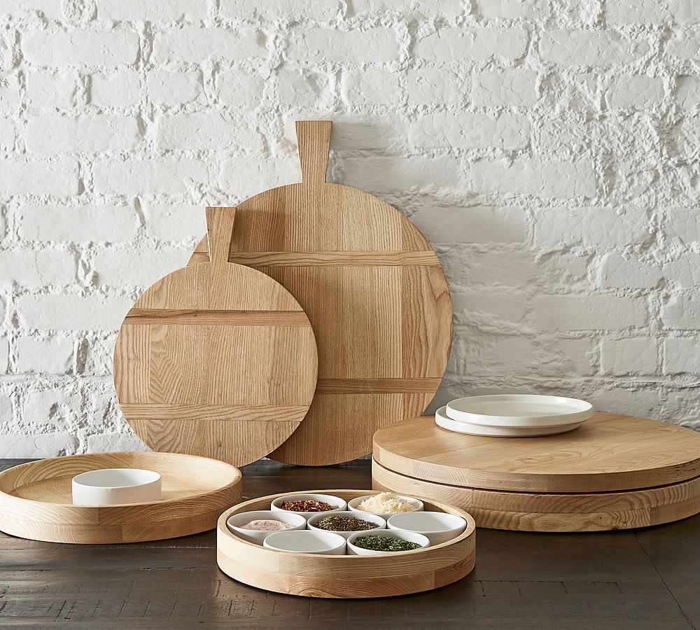 Ash Wood Condiment Serving Tray | Pottery Barn