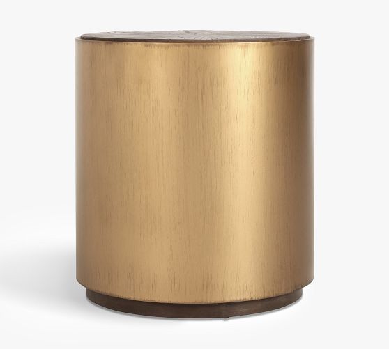 Brockton Metal Wrapped Side Table Pottery Barn