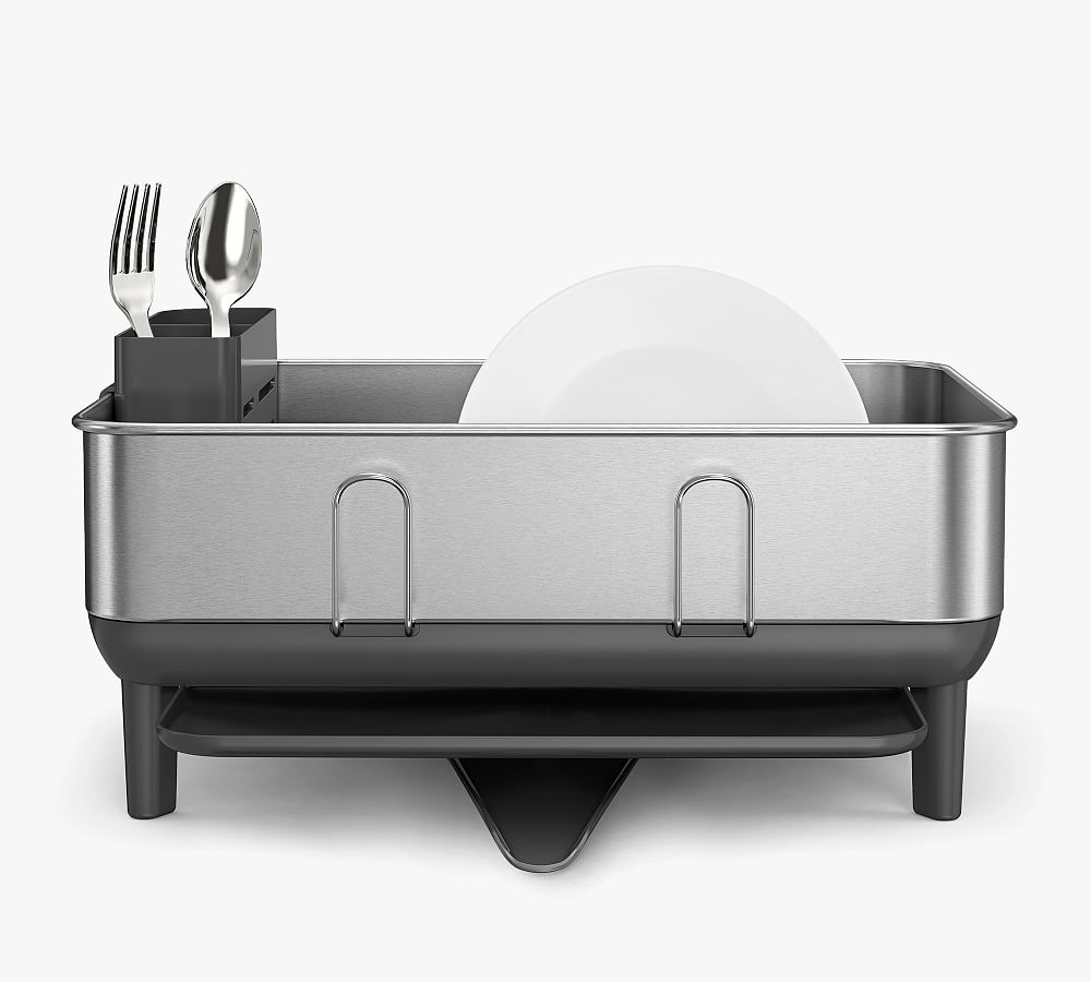 Simplehuman Dishrack and Wine Glass Holder - Silver