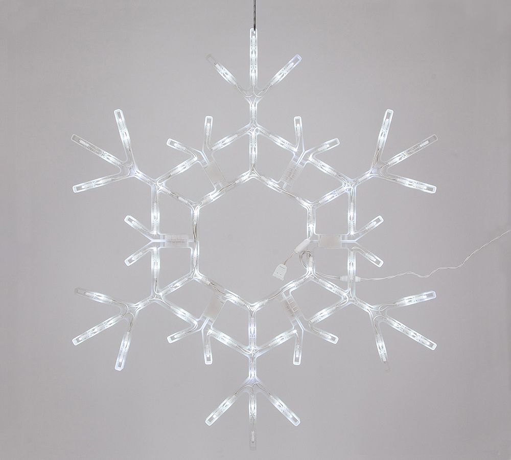 Cool White LED Folding Snowflake With Twinkle Lights | Pottery Barn