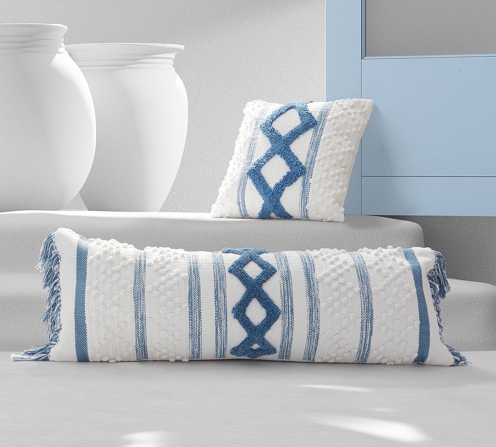 Emmie Handloomed Cotton Lumbar Pillow Pottery Barn