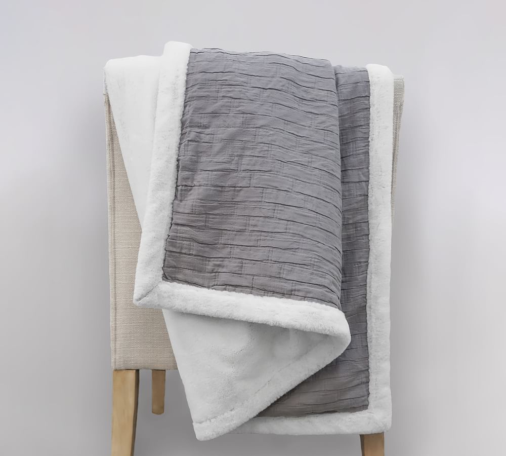 Faux Fur Palomer Matelasse Throw Blanket Pottery Barn
