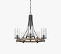 Steffens Iron & Textured Glass Chandelier | Pottery Barn