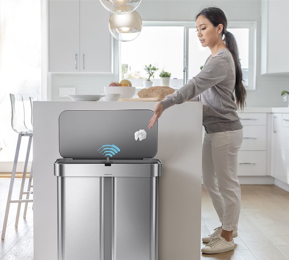 Simplehuman® 58 Liter Voice and Motion Sensor Trash Can Pottery Barn