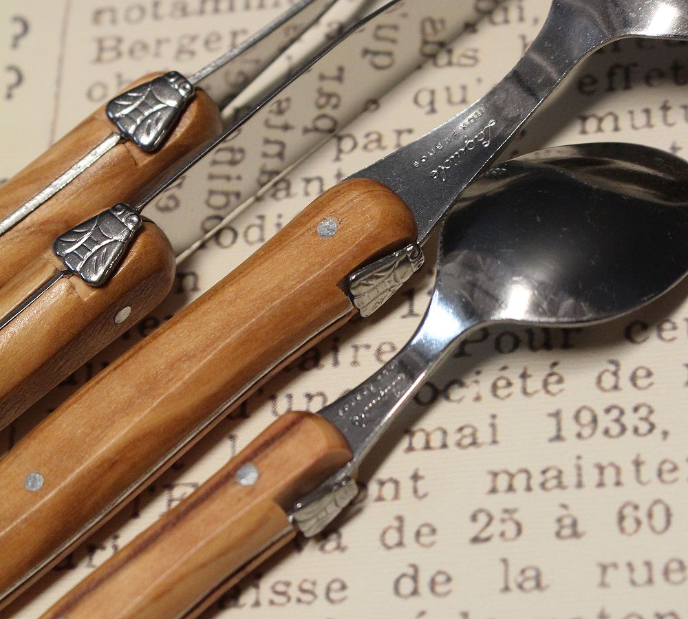 Laguiole Stainless Steel 24Piece Boxed Flatware Set Pottery Barn