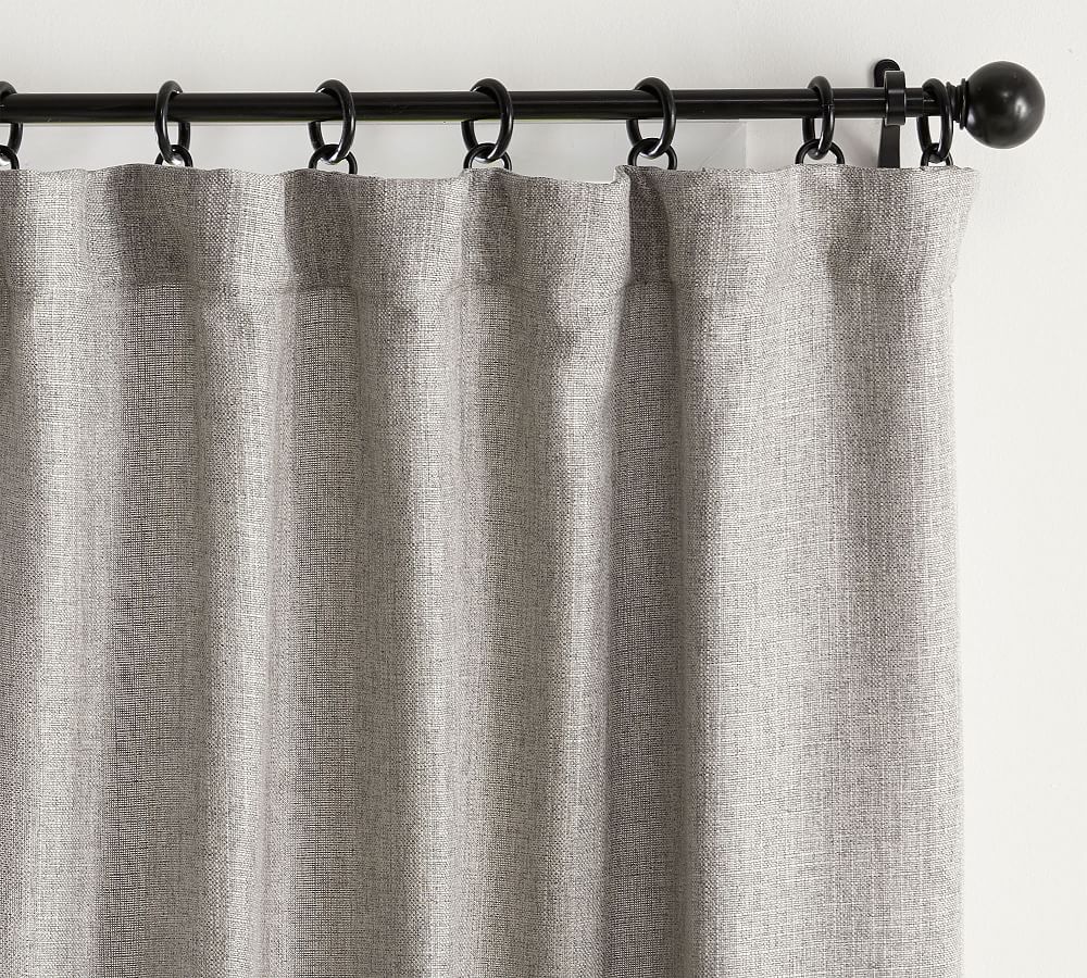 Basketweave Slub Curtain Ash Pottery Barn