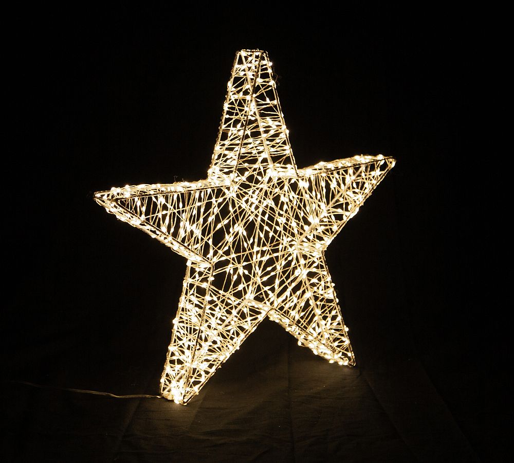 Lit Silver Stars - Set of 4 | Pottery Barn