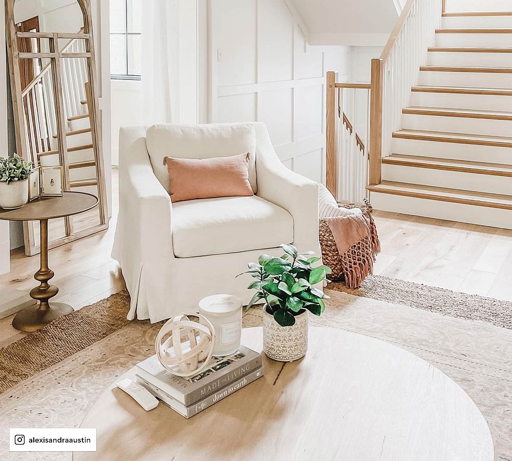 York Slope Arm Slipcovered Swivel Armchair Pottery Barn