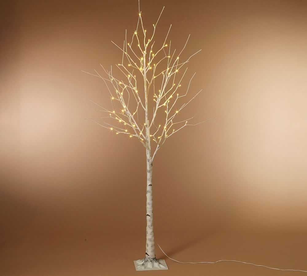 faux lighted birch tree