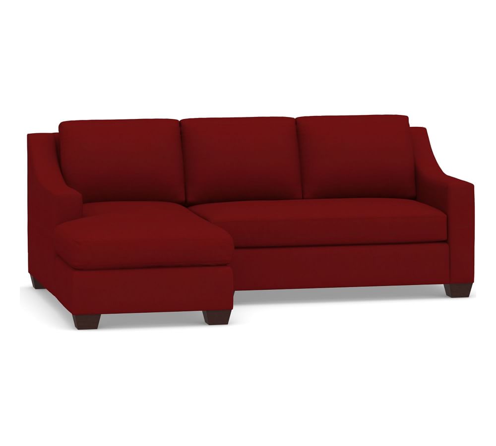 York Slope Arm Slipcovered Right Loveseat 85" With Chaise Sectional ...