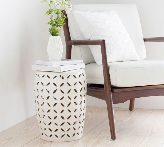 Mateo Round Metal Accent Table Pottery Barn