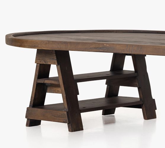 Stardust Reclaimed Wood Oval Coffee Table | Pottery Barn