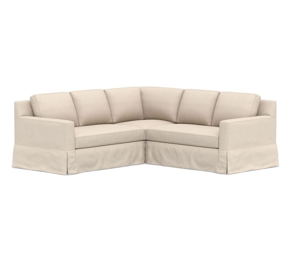York Square Arm Slipcovered 3Piece LSectional Pottery Barn