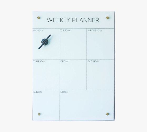 Glass Weekly Planner Dry Erase Board Pottery Barn