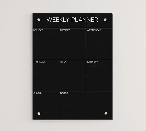 Glass Weekly Planner Dry Erase Board Pottery Barn