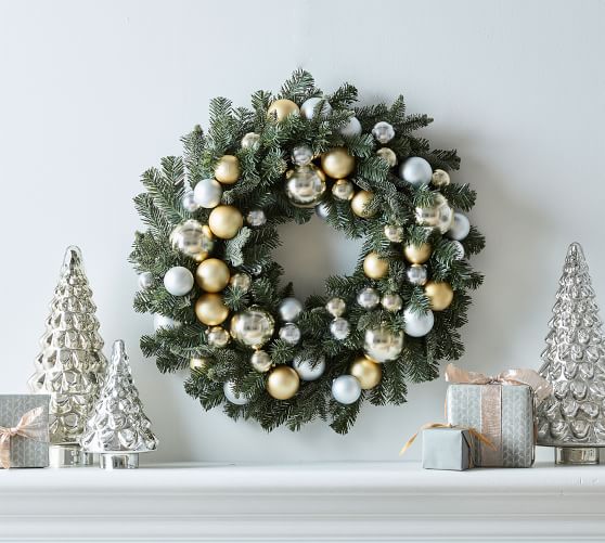 Faux Pine Ornament Wreath & Garland | Pottery Barn