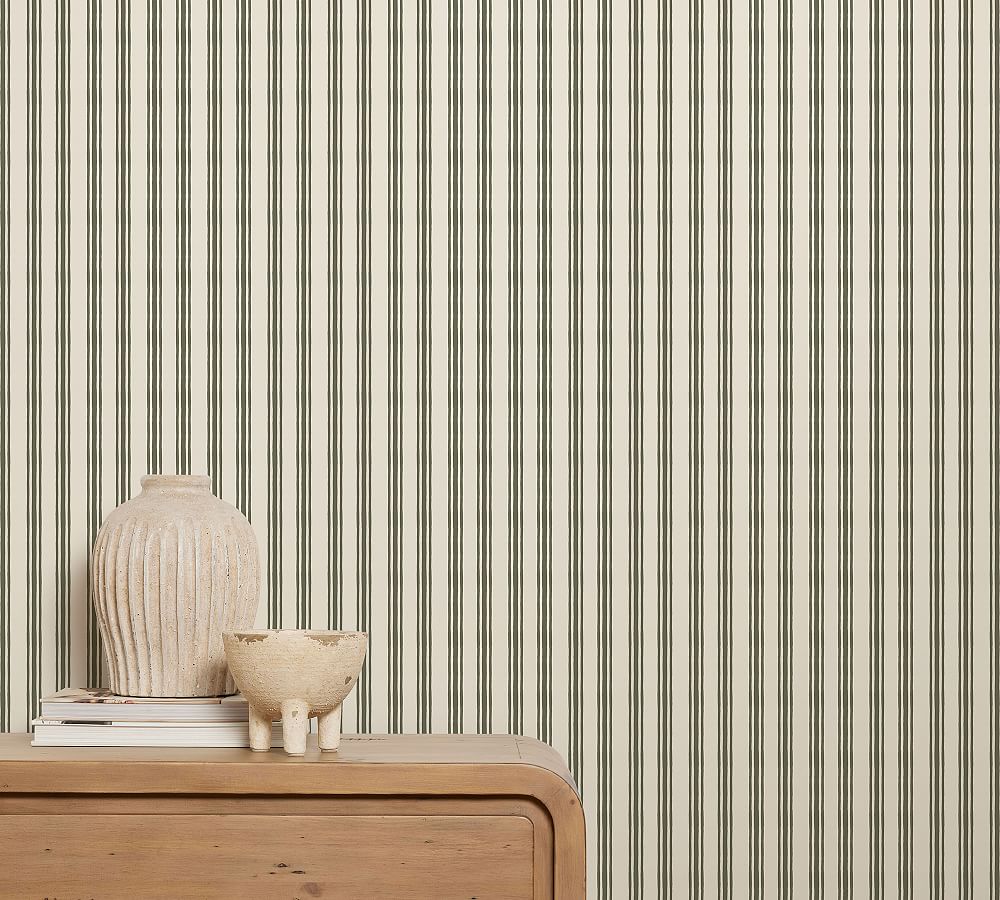 Thin vertical blue stripes striped wallpaper  TenStickers