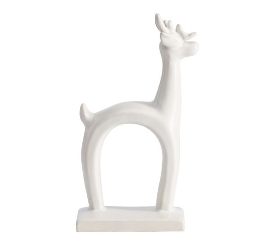 White Ceramic Reindeer | Pottery Barn