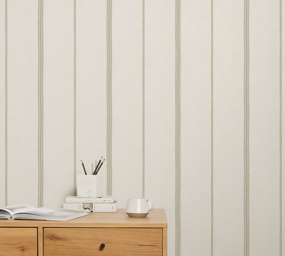 Ticking Striped Wallpaper | Pottery Barn