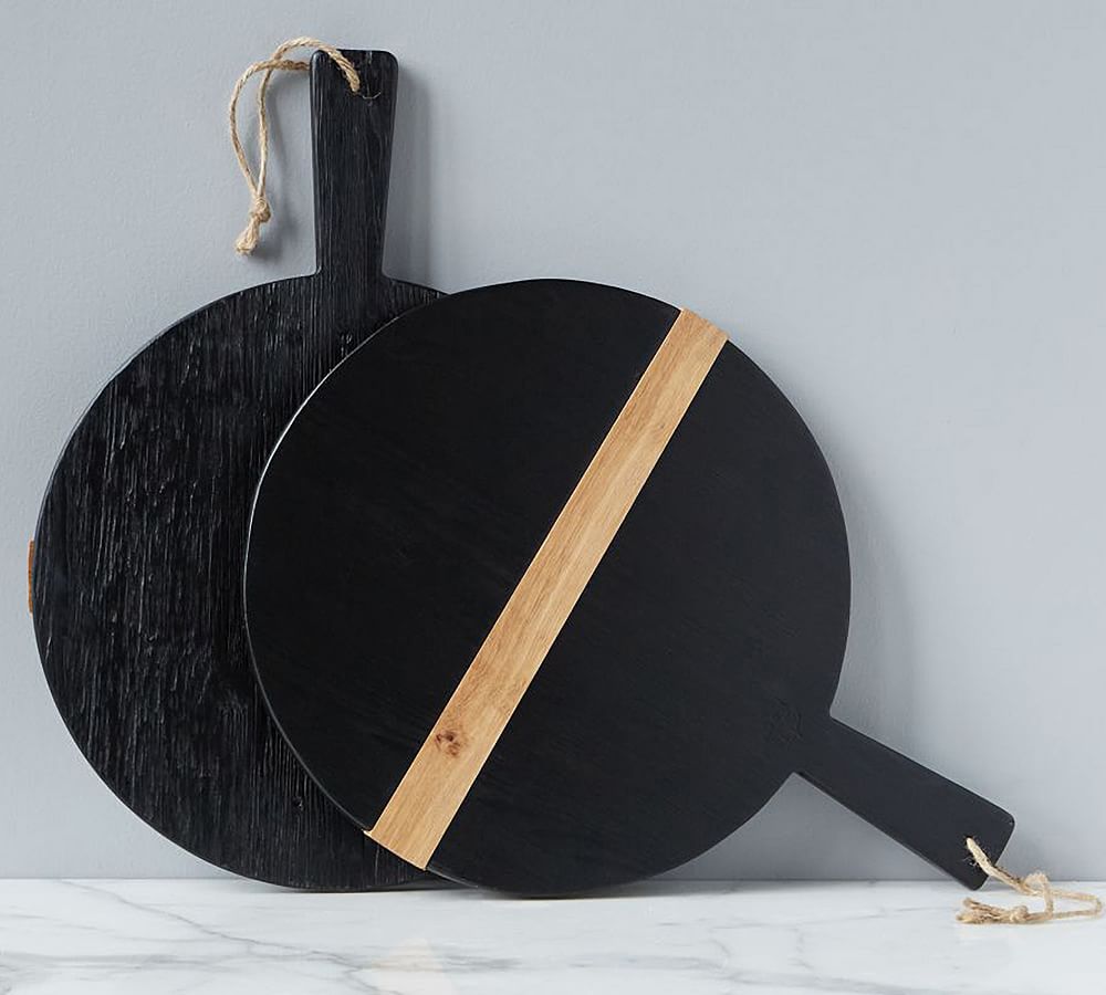Black Reclaimed Pine Wood Pizza Paddle Pottery Barn