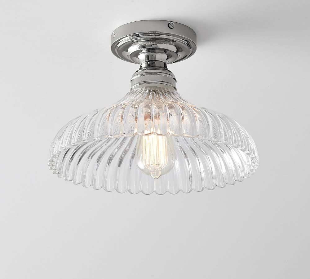 Flush Mount Fluted Glass Pottery Barn