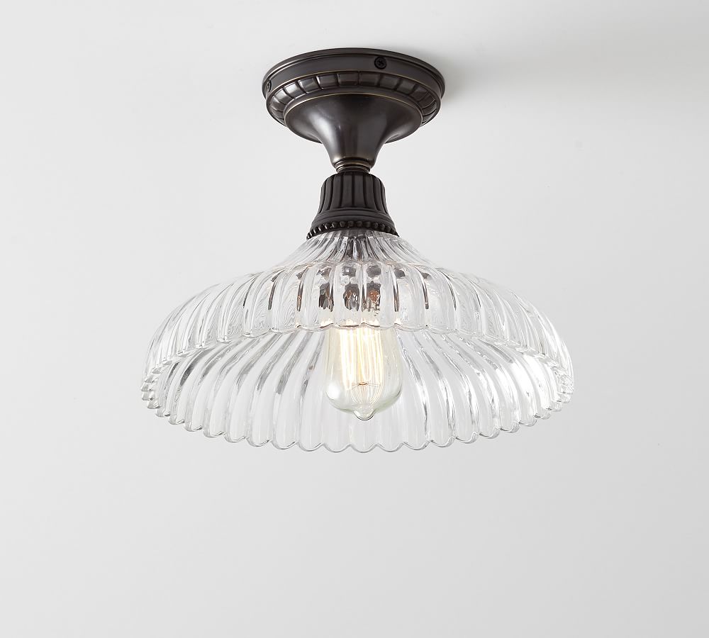 Flush Mount Fluted Glass Pottery Barn