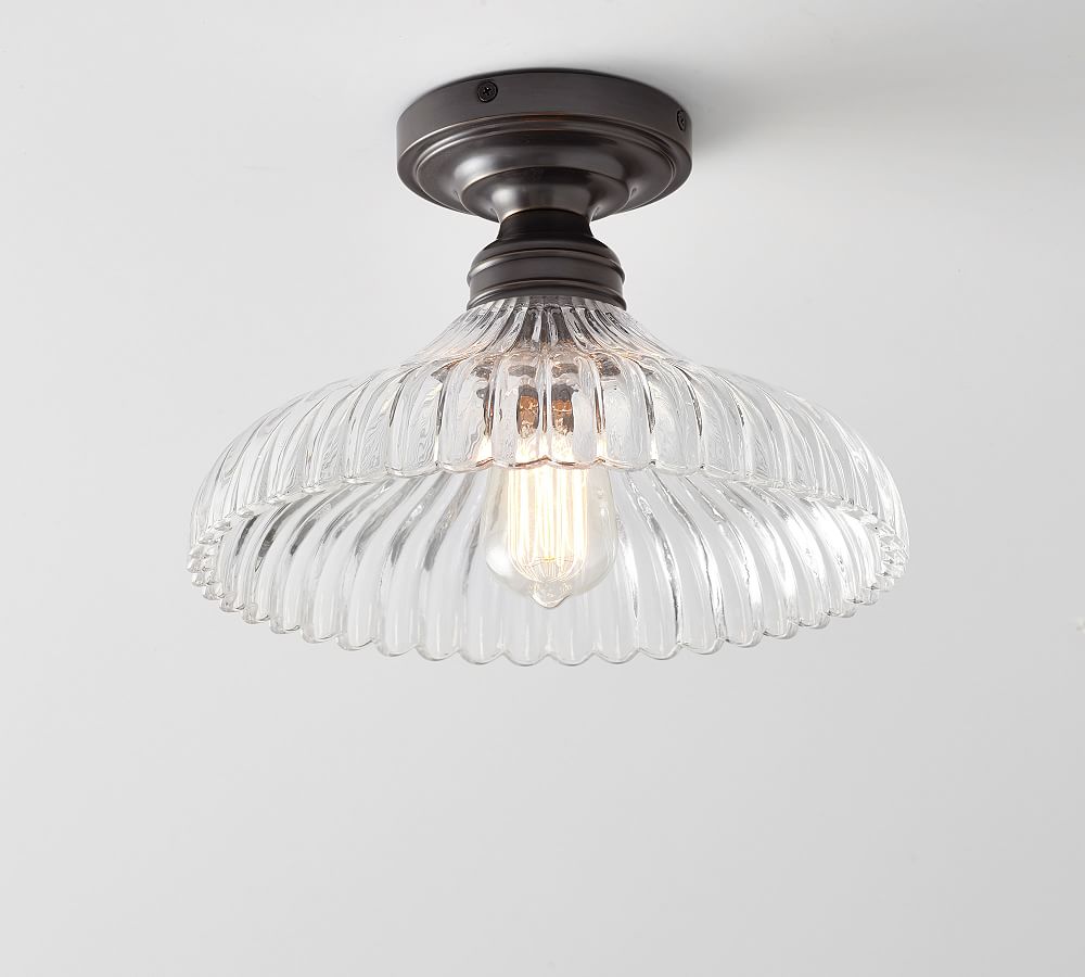 Flush Mount Fluted Glass Pottery Barn