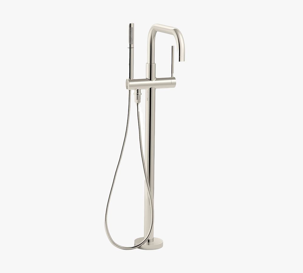 Kohler Purist Floor Mounted Tub Filler With Handshower Pottery Barn   Kohler Purist Floor Mounted Tub Filler With Handshower L 