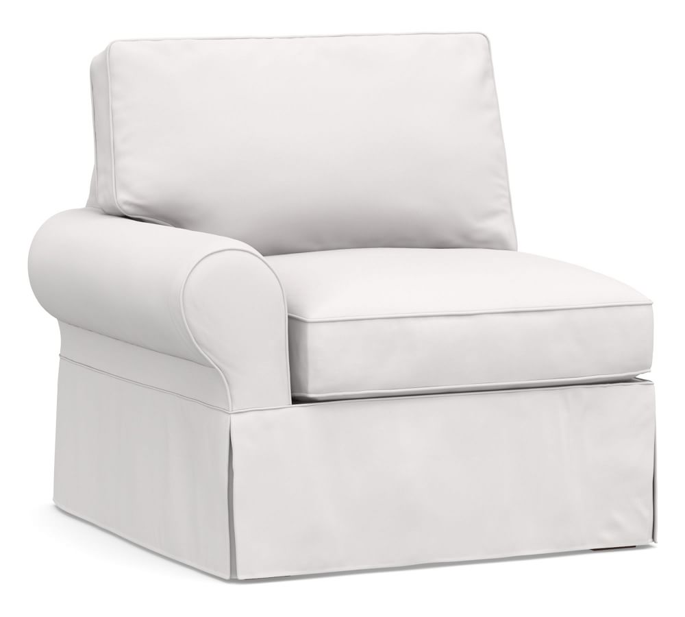 PB Basic Leftarm Chair Slipcover, Twill White Pottery Barn