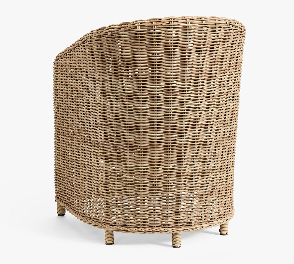 Huntington Wicker SlopeArm Outdoor Dining Chair Pottery Barn