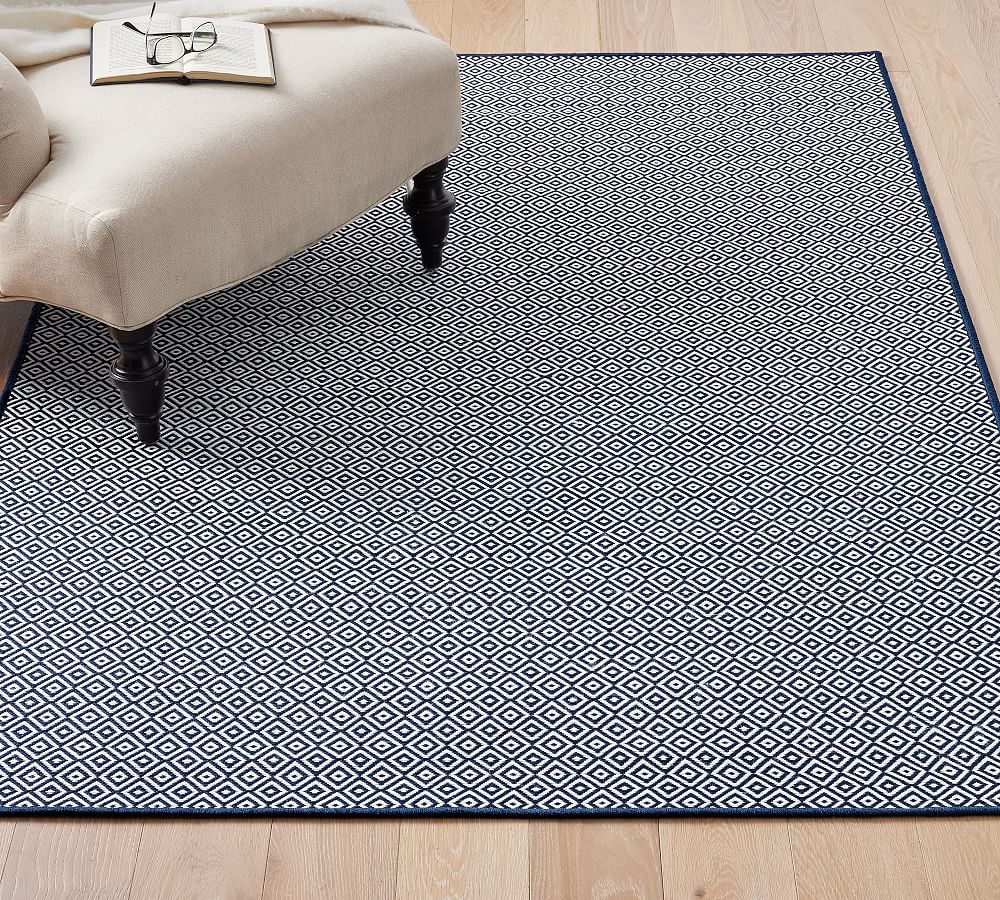 Custom Diamond Dot Synthetic Outdoor Rug Pottery Barn