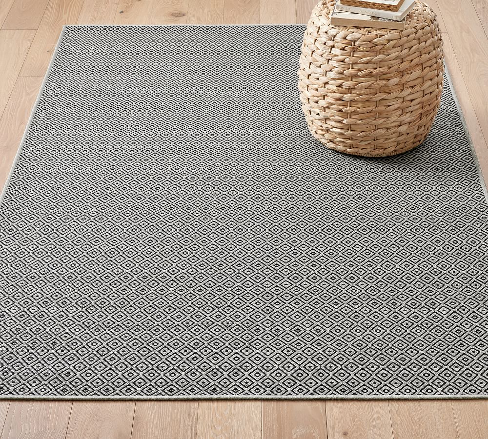 Custom Diamond Dot Synthetic Outdoor Rug Pottery Barn