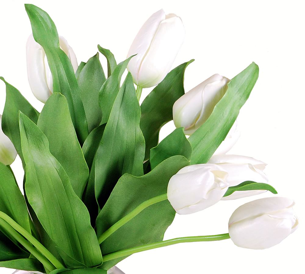 Faux White Tulip Composed Arrangement Pottery Barn