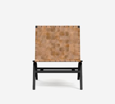 Shay Woven Leather Accent Chair | Pottery Barn