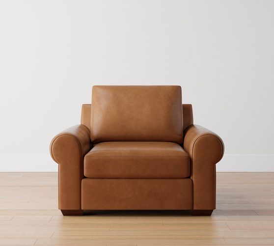 Big Sur Roll Arm Leather Armchair | Pottery Barn