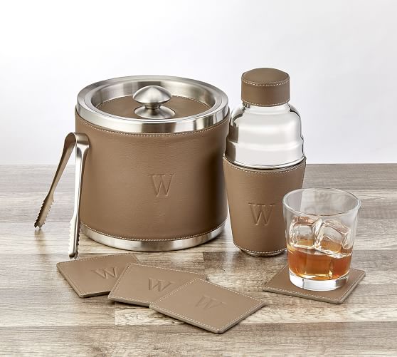 French Leather Barware Collection Pottery Barn