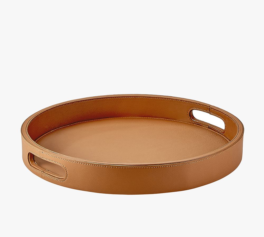 French Handcrafted Leather Bar Tray Pottery Barn