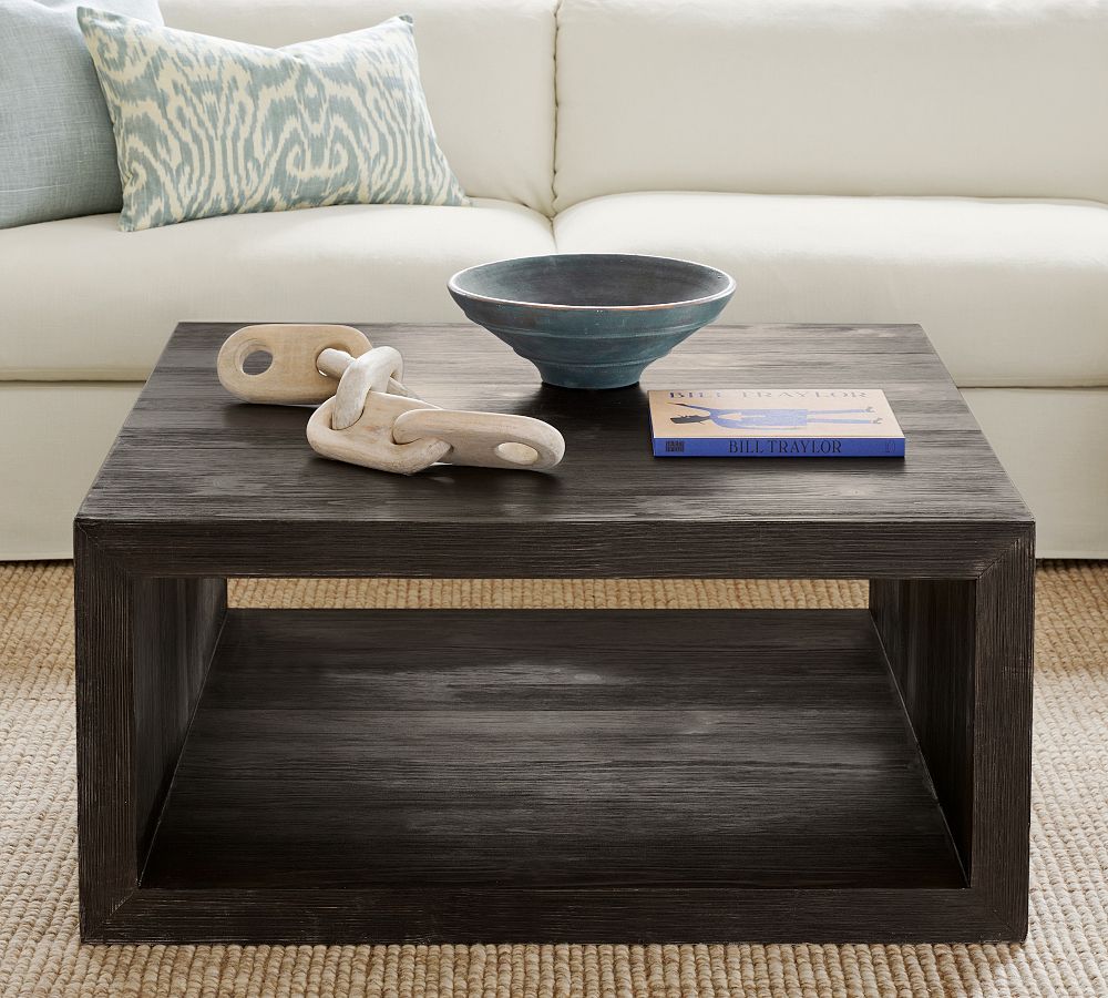 Folsom Large Square Coffee Table Pottery Barn