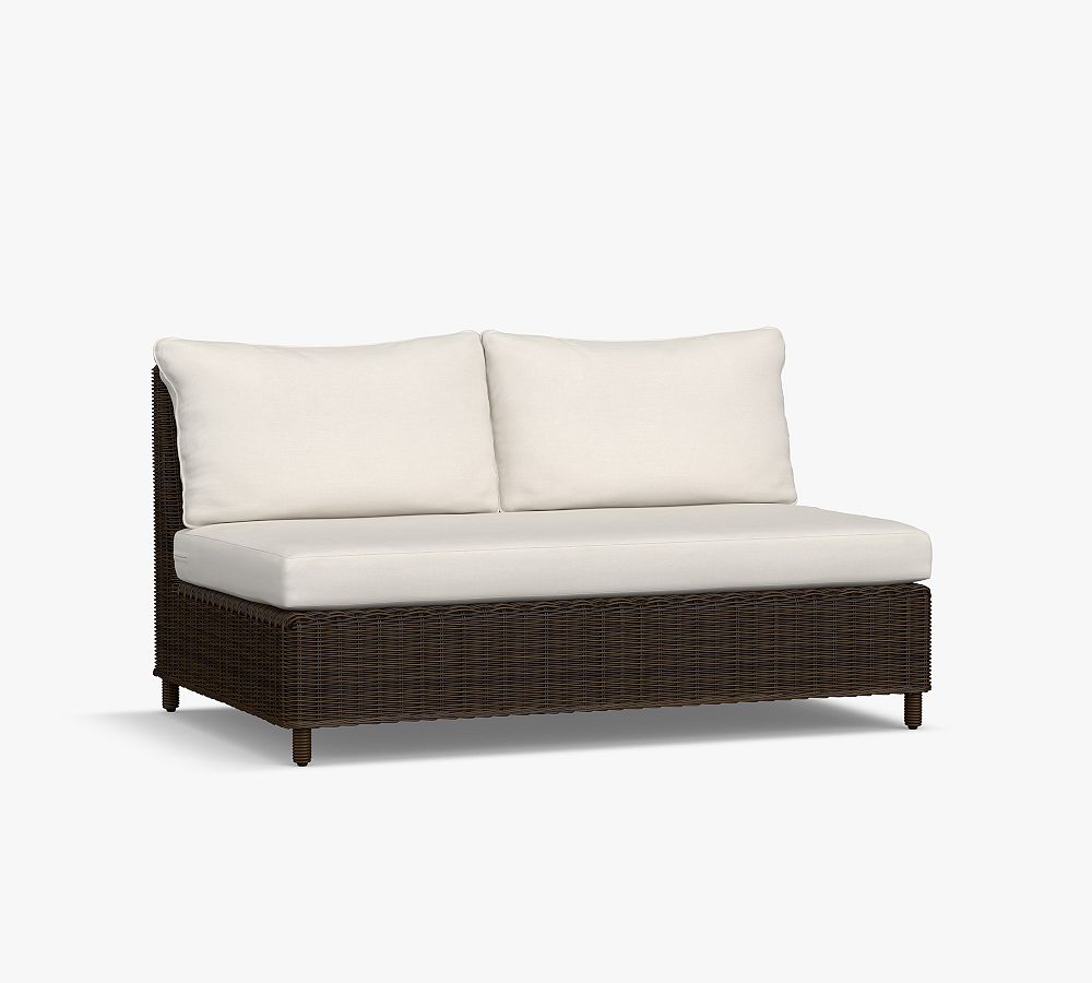 Build Your Own Torrey Wicker Square Arm Loveseat Chaise Outdoor