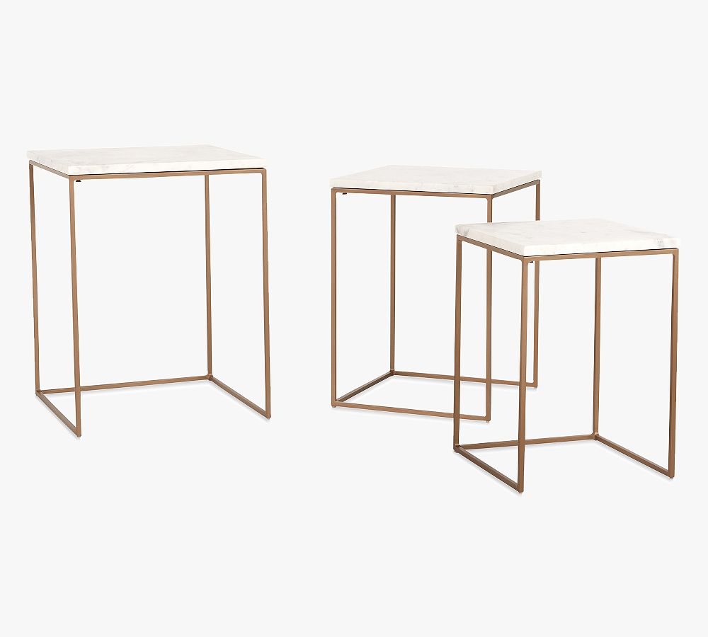 Pepper Marble Square Nesting Tables | Pottery Barn