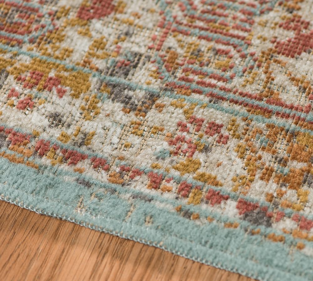 Multi Caroll Synthetic Rug Patterned Rugs Pottery Barn